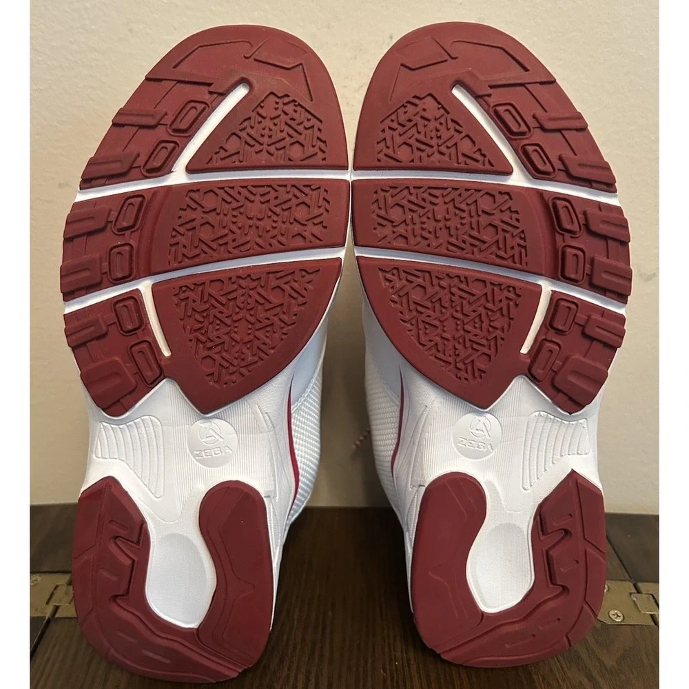 ZEBA Shoes Men's Size 9.5 White Red Hand Free Slip On Comfort Sneakers With BOX‎